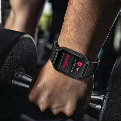 Vyriškas išmanusis laikrodis Smartwatch Pro, 300 mAh, Bluetooth skambučiai, lenkiškas meniu + ekrano plėvelė