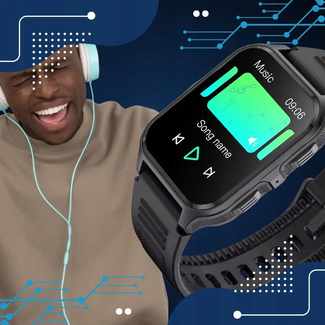 Vyriškas išmanusis laikrodis Smartwatch Pro, 300 mAh, Bluetooth skambučiai, lenkiškas meniu + ekrano plėvelė