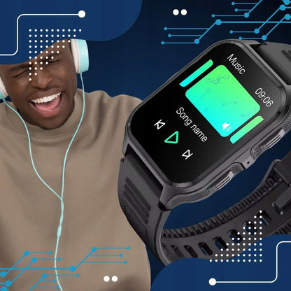 Vyriškas išmanusis laikrodis Smartwatch Pro, 300 mAh, Bluetooth skambučiai, lenkiškas meniu + ekrano plėvelė