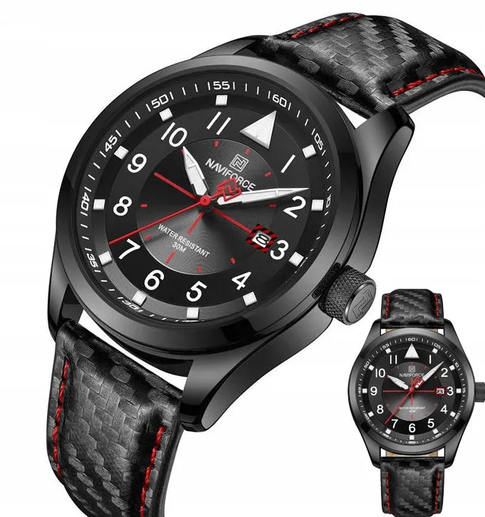 Vyriškas laikrodis Naviforce Pilot elegantiškas odinis dirželis datos rodymas Neobrite