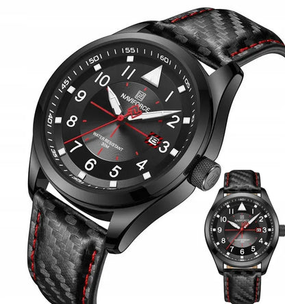 Vyriškas laikrodis Naviforce Pilot elegantiškas odinis dirželis datos rodymas Neobrite