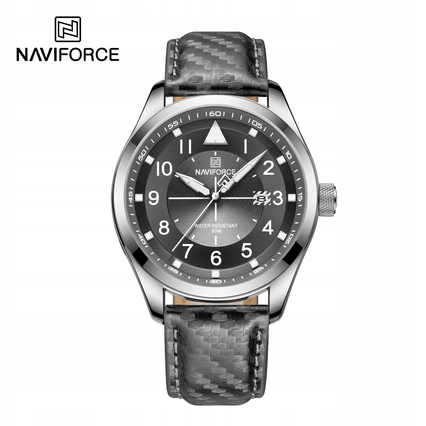 Vyriškas laikrodis Naviforce Pilot elegantiškas odinis dirželis datos rodymas Neobrite