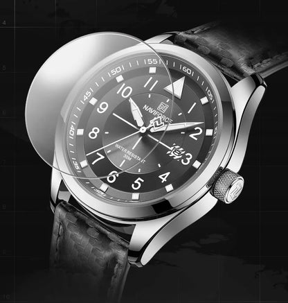 Vyriškas laikrodis Naviforce Pilot elegantiškas odinis dirželis datos rodymas Neobrite