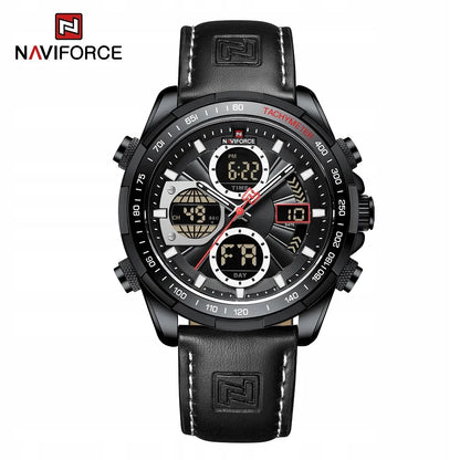 Vyriškas laikrodis NAVIFORCE tachometras odinis dirželis elegant sport LED