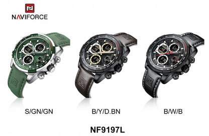 Vyriškas laikrodis NAVIFORCE tachometras odinis dirželis elegant sport LED