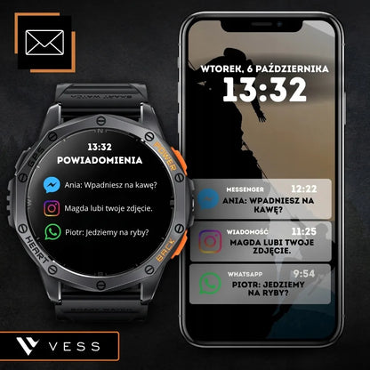 Vyrų išmanusis laikrodis Vess K67 su GPS, skambučiais ir sporto režimais