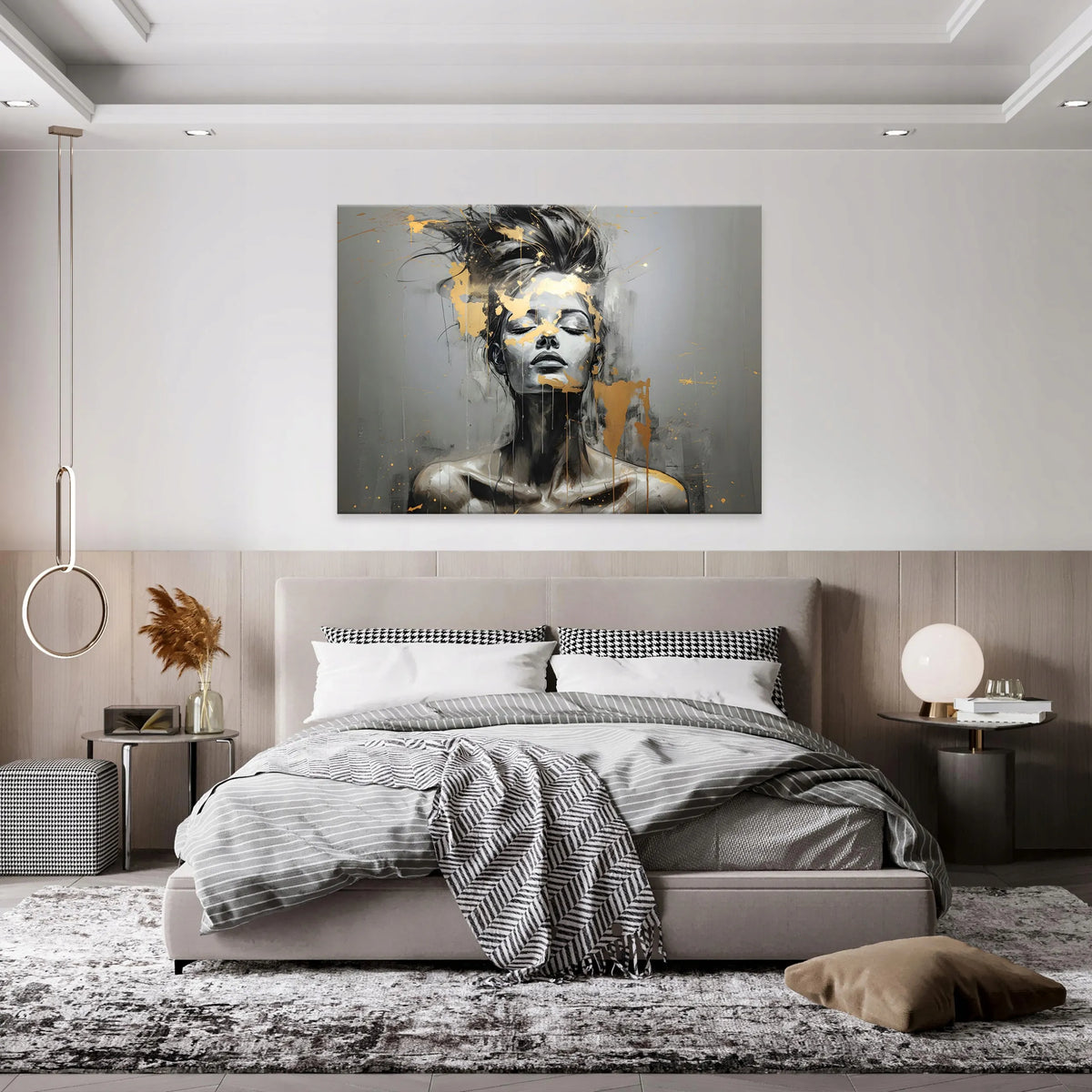 Wallarena paveikslas ant drobės „Abstraktus moters portretas“, 120 × 80 cm