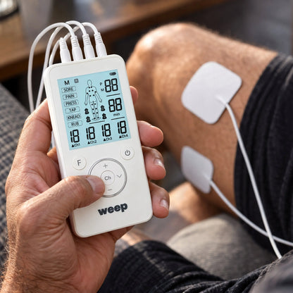 WEEP KTR-2652 medicininis TENS/EMS raumenų ir nervų elektrostimuliatorius, masažuoklis, 4 kanalų, 8 elektrodai