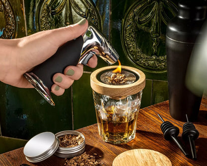 Whisky smoker rinkinys – drožlės rūkymui ir barmano shakeris