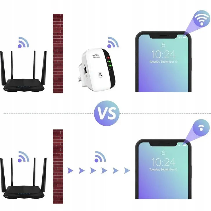Wi-Fi signalo stiprintuvas 300 Mbps WPS diapazono plėtiklis Plug & Play