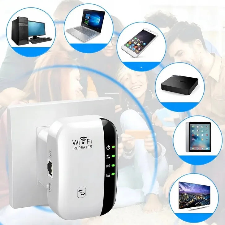 Wi-Fi signalo stiprintuvas 300 Mbps WPS diapazono plėtiklis Plug & Play