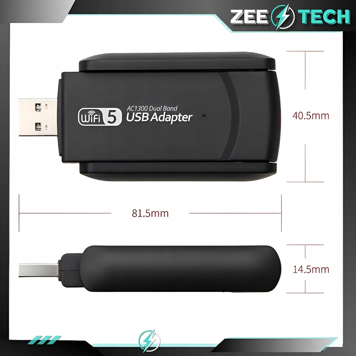 Wi-Fi tinklo plokštės adapteris USB 3.0 1300 Mbps 5 GHz 2 režimai AP