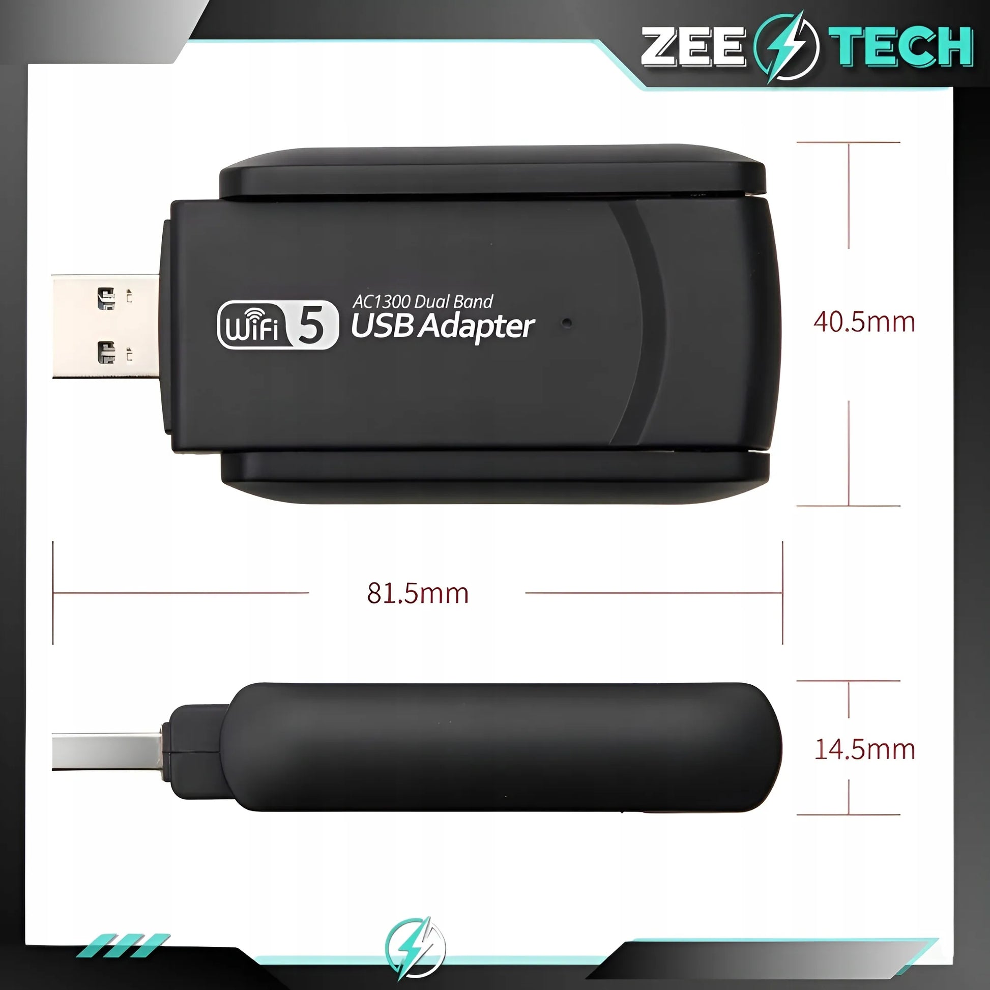 Wi-Fi tinklo plokštės adapteris USB 3.0 1300 Mbps 5 GHz 2 režimai AP
