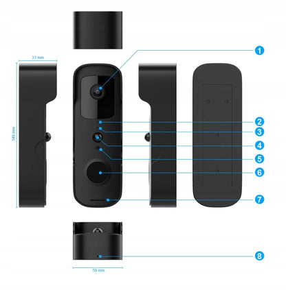 WIFI vaizdo domofonas, domofonas, FULL HD kamera, TUYA SMART