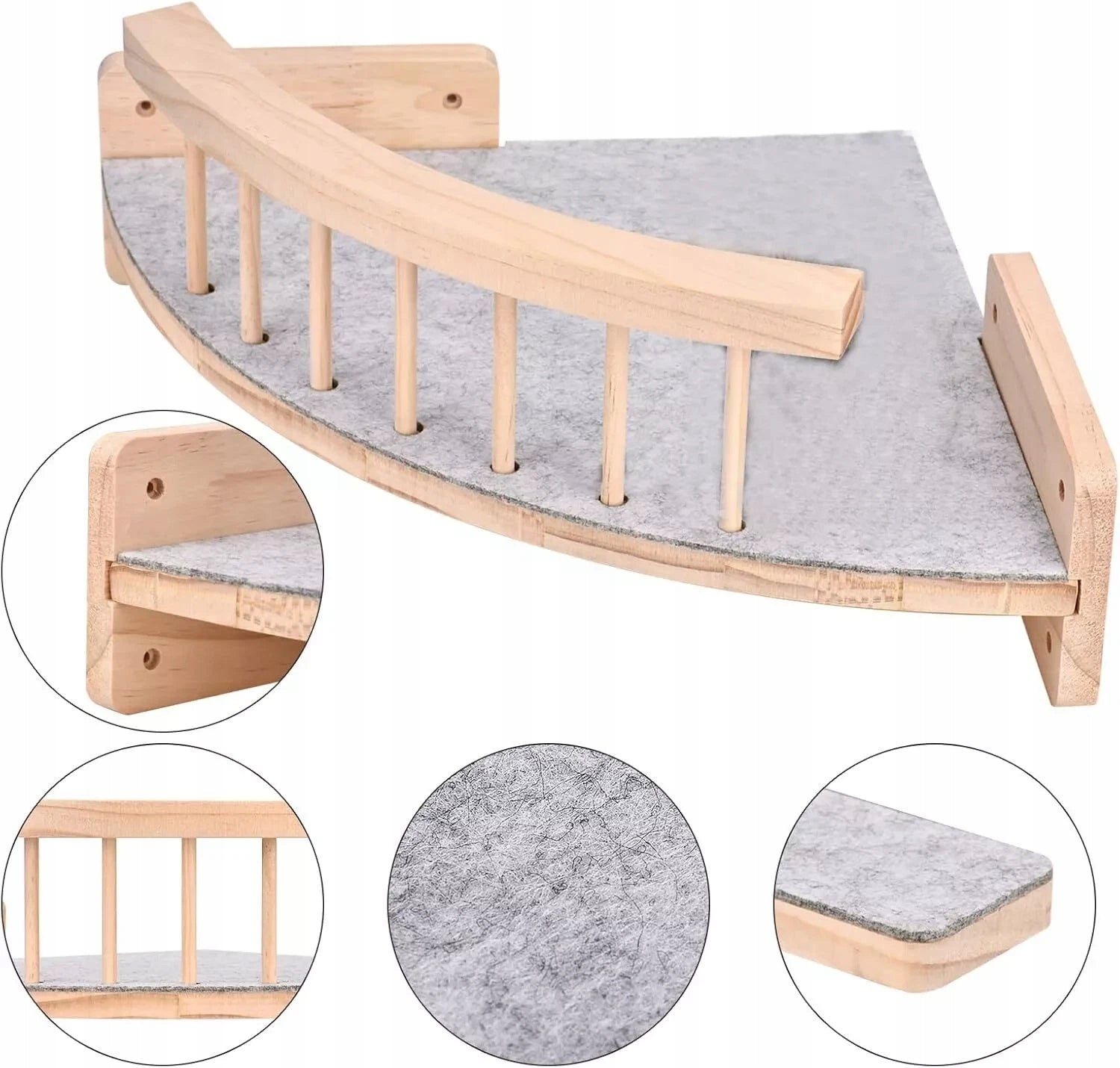 Sienelinis katės namelis su 3 laipteliais, laipiojimo siena ir braižykle