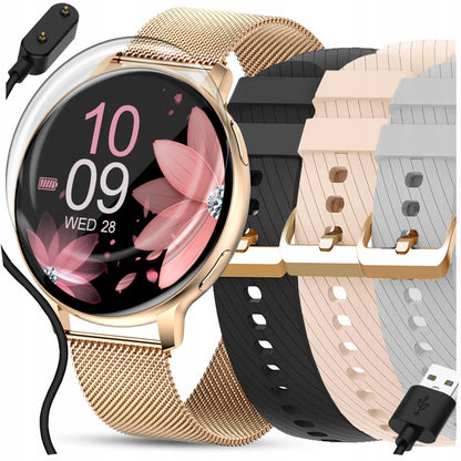 WonderWatch Sx5 moteriškas išmanusis laikrodis su skambučiais, pranešimais, pulso ir sporto funkcijomis