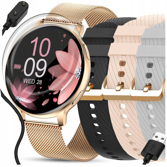 WonderWatch Sx5 moteriškas išmanusis laikrodis su skambučiais, pranešimais, pulso ir sporto funkcijomis
