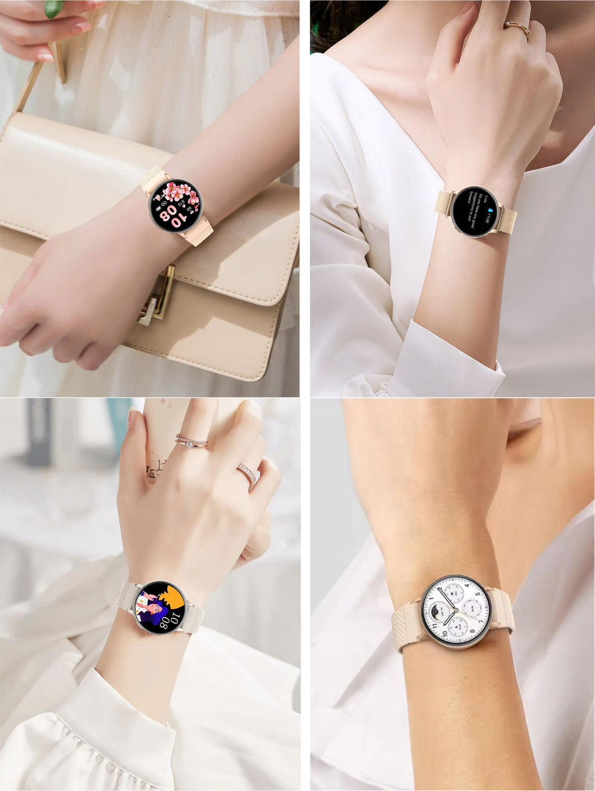 WonderWatch Sx5 moteriškas išmanusis laikrodis su skambučiais, pranešimais, pulso ir sporto funkcijomis