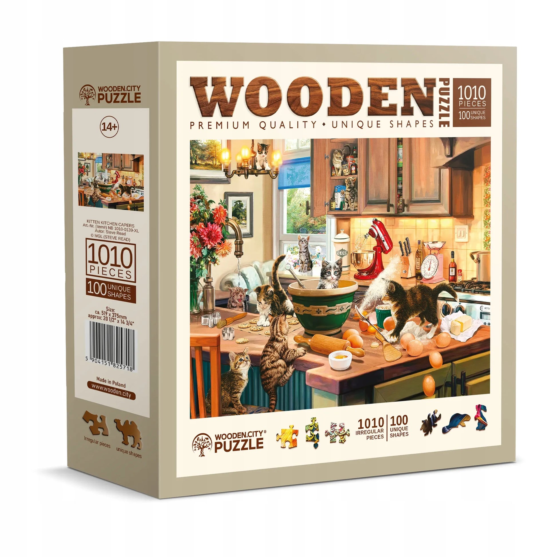 WoodenCity medinė dėlionė Kačių žaidimas virtuvėje 1000 dalių
