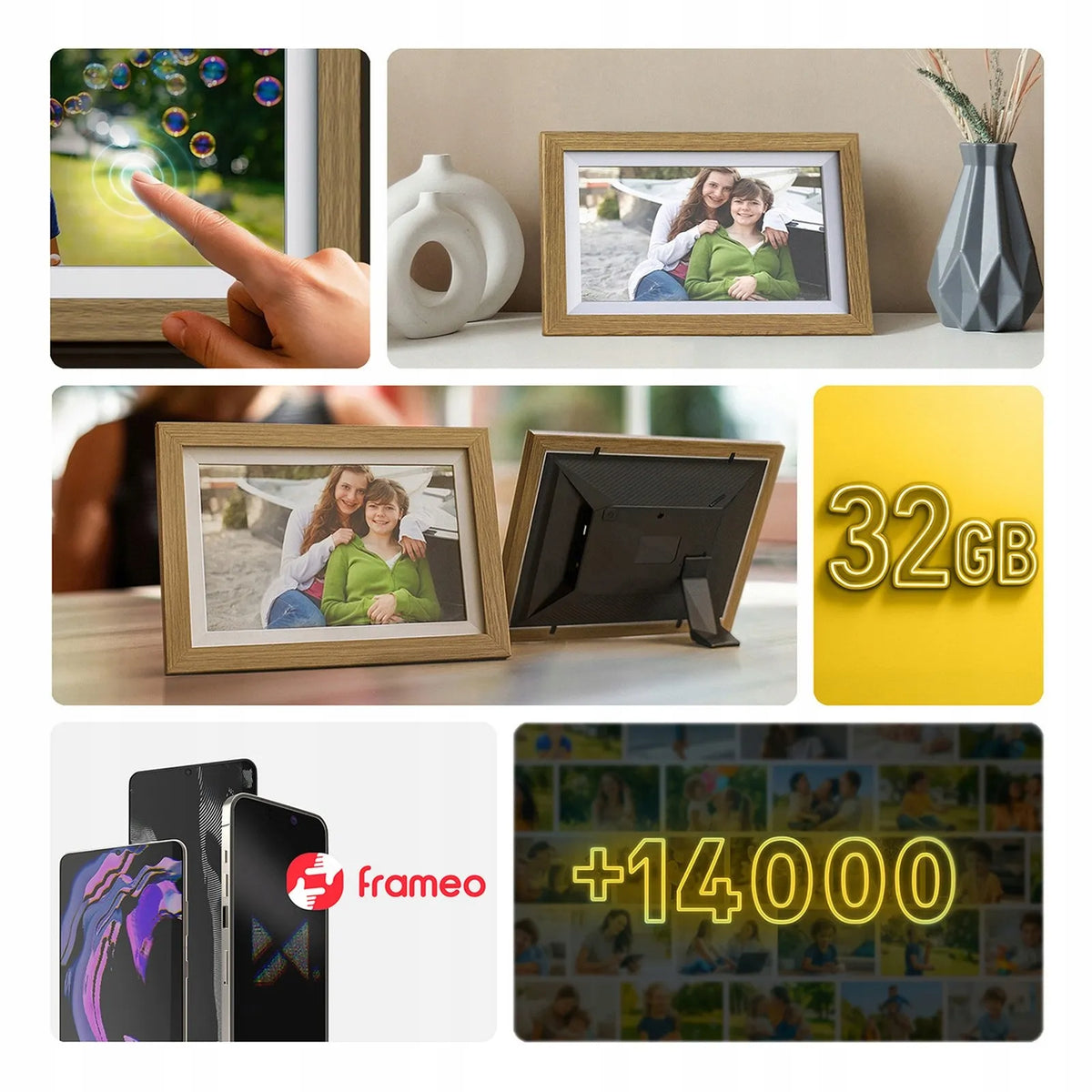 „Wozinsky Frameo“ skaitmeninis nuotraukų rėmelis, 10,1 col., 32 GB, šviesiai rudas