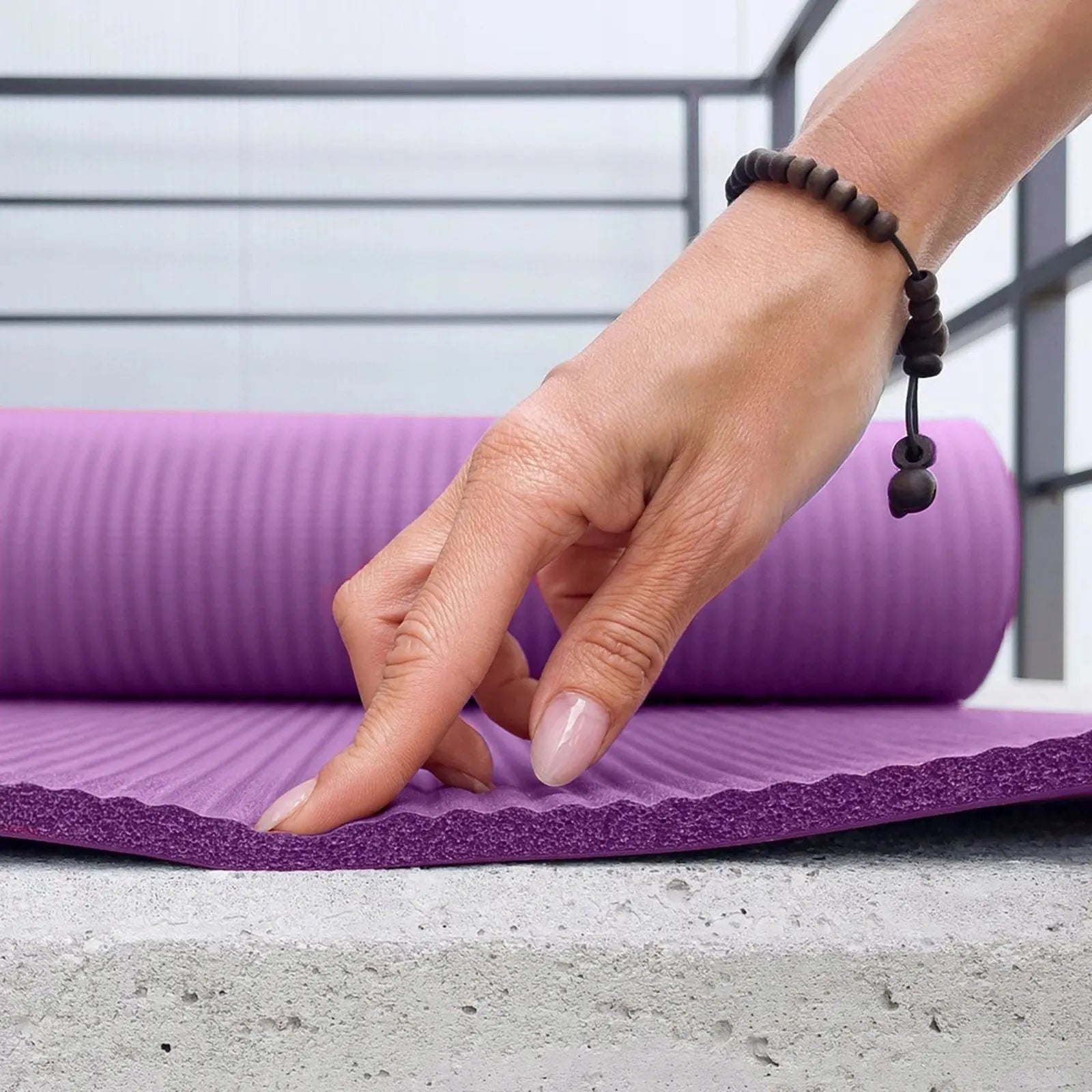 Wozinsky gimnastikos kilimėlis fitnesui, jogai ir pilatesui, NBR 1,5 cm, 183x61 cm, violetinis