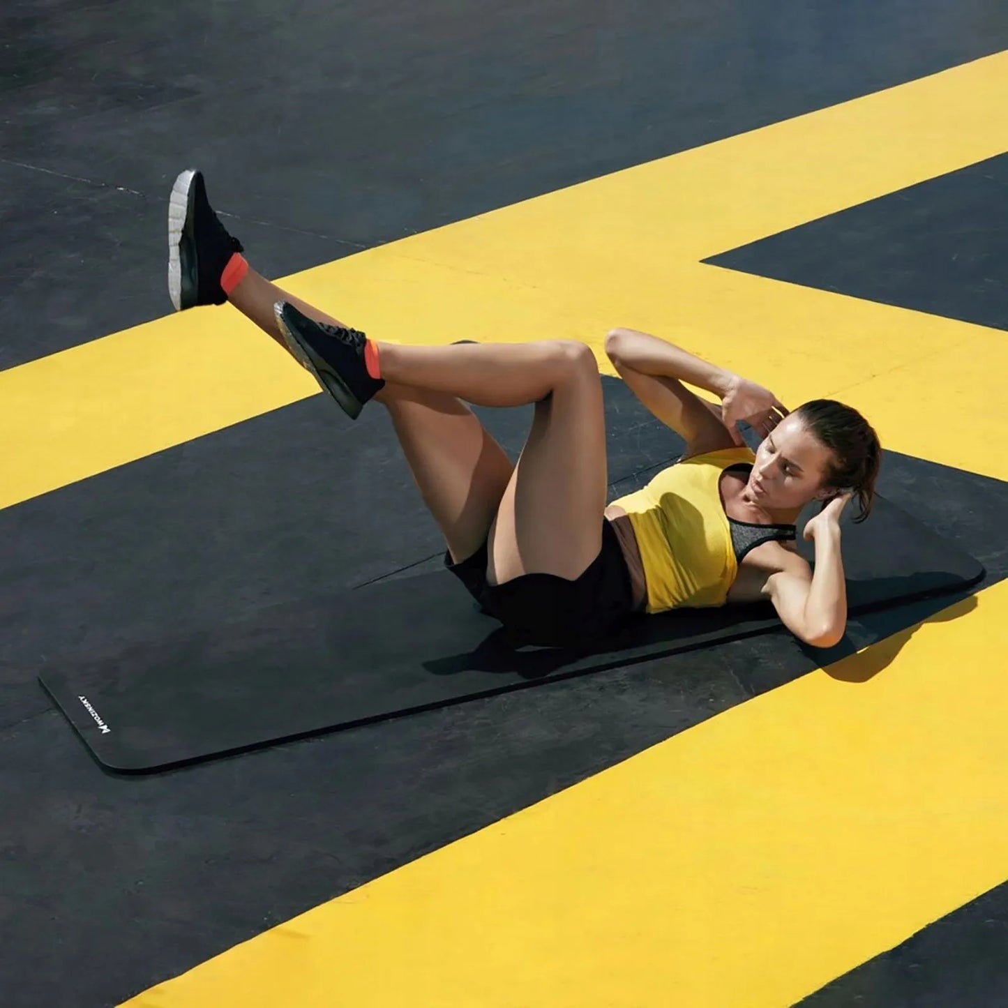 Wozinsky gimnastikos kilimėlis mankštai, fitnesui ir jogai, storas 183 x 61 x 1,5 cm – juodas