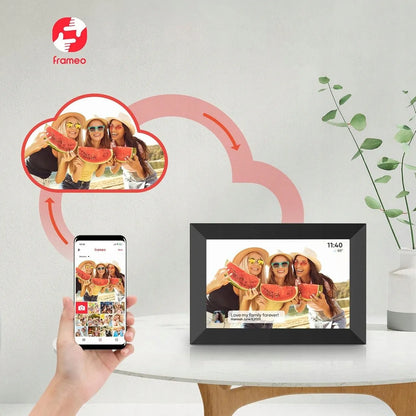 „Wozinsky“ skaitmeninis nuotraukų rėmelis 10,1″, jutiklinis IPS ekranas, „Frameo“, „Wi-Fi“, 32 GB, juodas