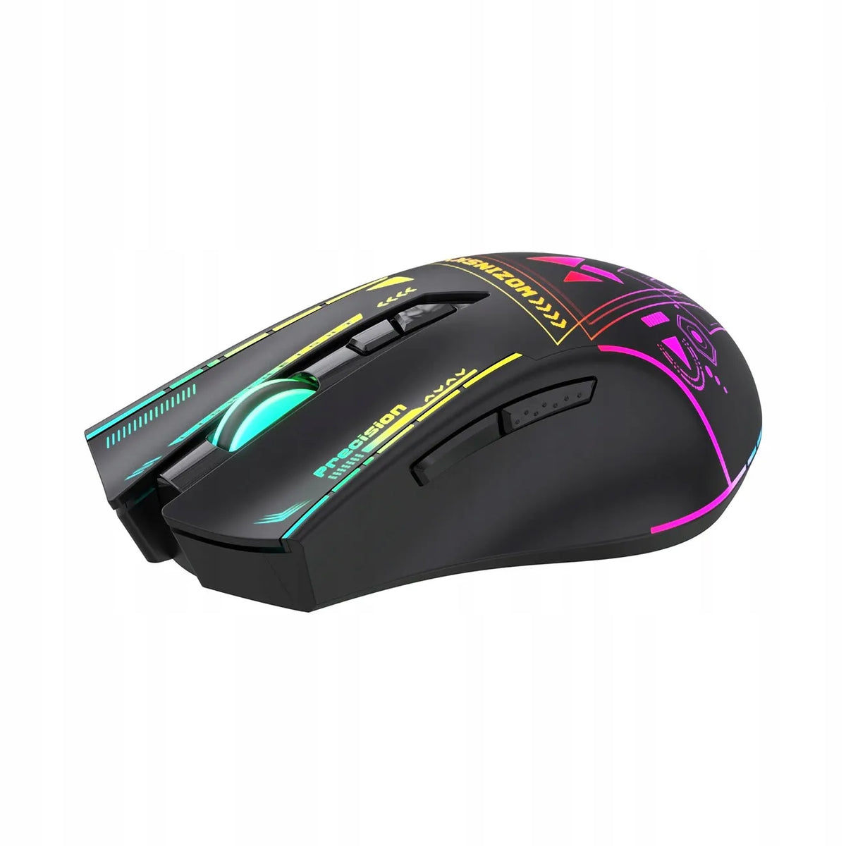 Wozinsky WMGB-3200 belaidė žaidimų pelė, RGB, 3200 dpi, 2,4 GHz, 400 mAh akumuliatorius, juoda