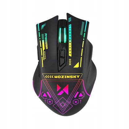 Wozinsky WMGB-3200 belaidė žaidimų pelė, RGB, 3200 dpi, 2,4 GHz, 400 mAh akumuliatorius, juoda