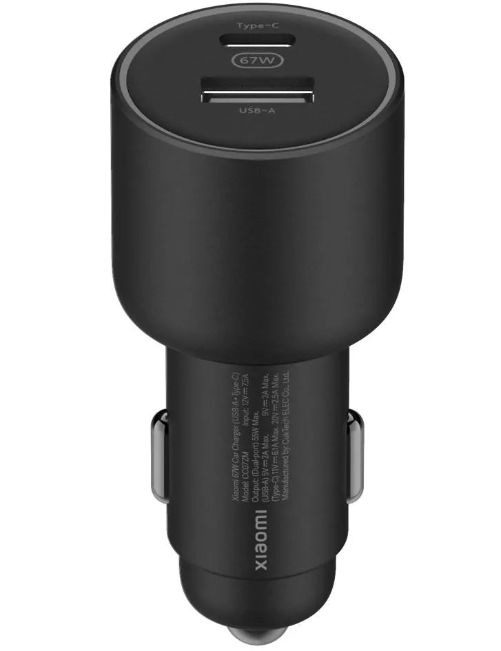Xiaomi 67W automobilinis įkroviklis USB-A + Type-C