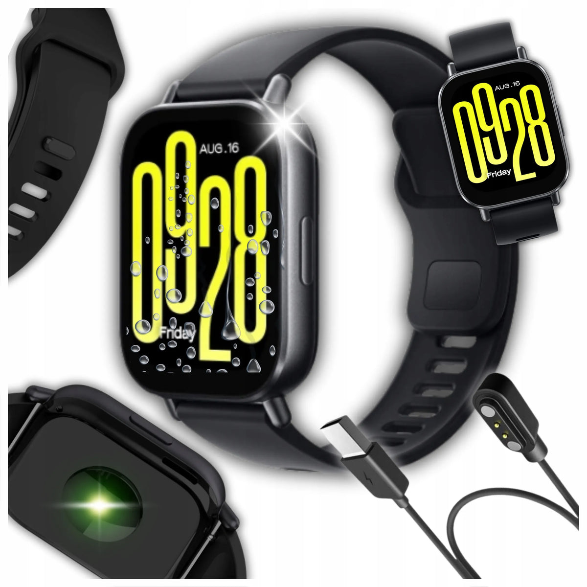 Xiaomi Redmi Watch 5 Active juodas vandeniui atsparus sportinis išmanusis laikrodis, skirtas vyrams ir moterims
