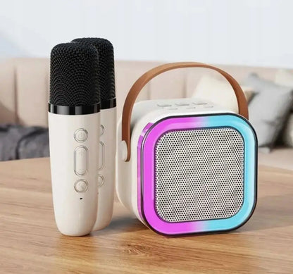 „Xtech“ nešiojamasis „Bluetooth“ RGB karaokės rinkinys su 2 mikrofonais, USB, SD ir 3,5 mm jungtimi