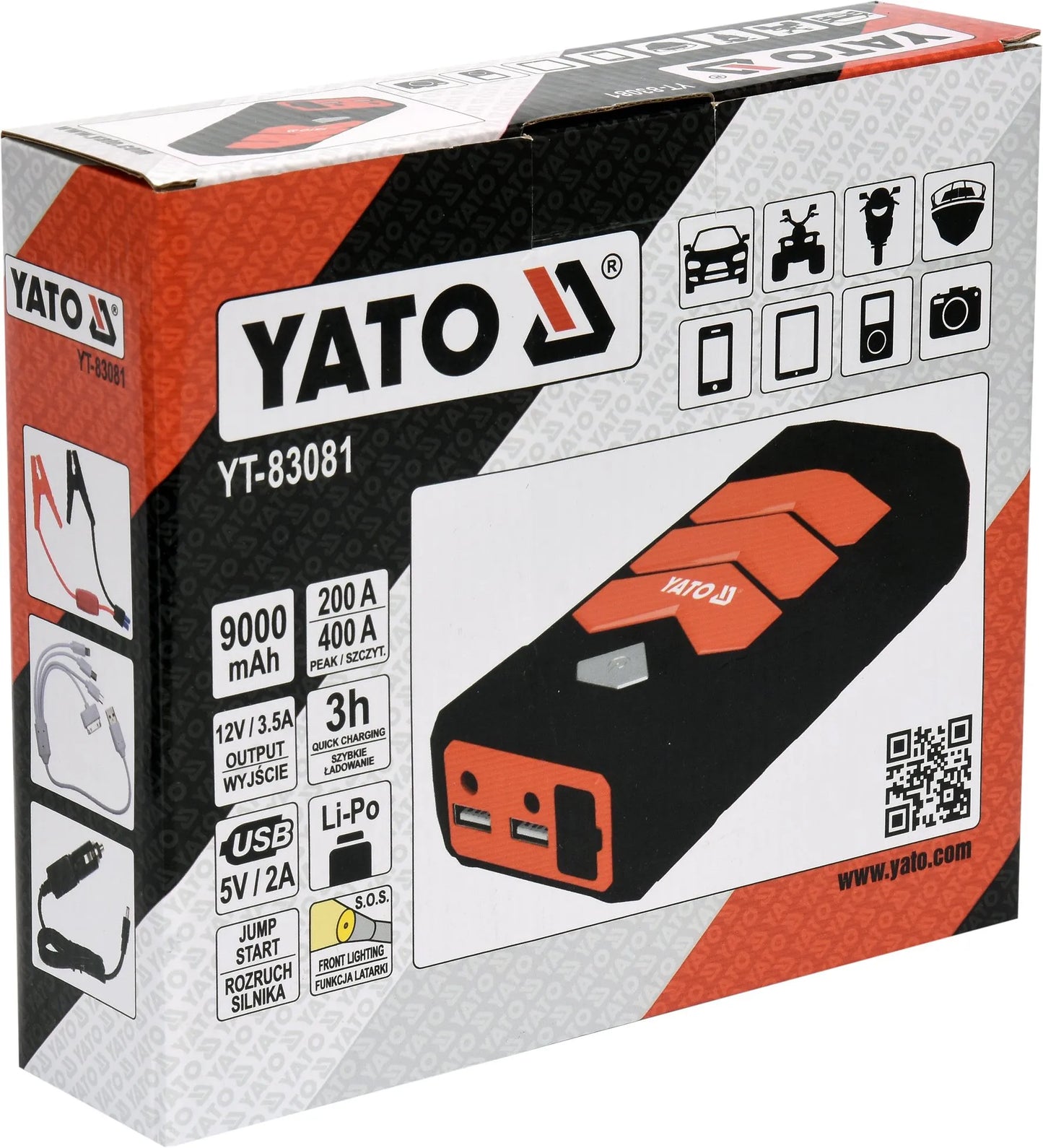 Yato YT-83081 pagalbinio užvedimo įrenginys 9000 mAh