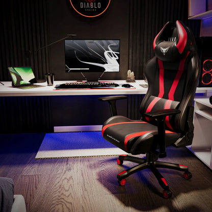 Žaidimų kėdė „Diablo Chairs X-HORN 2.0 Normal“, juoda ir raudona