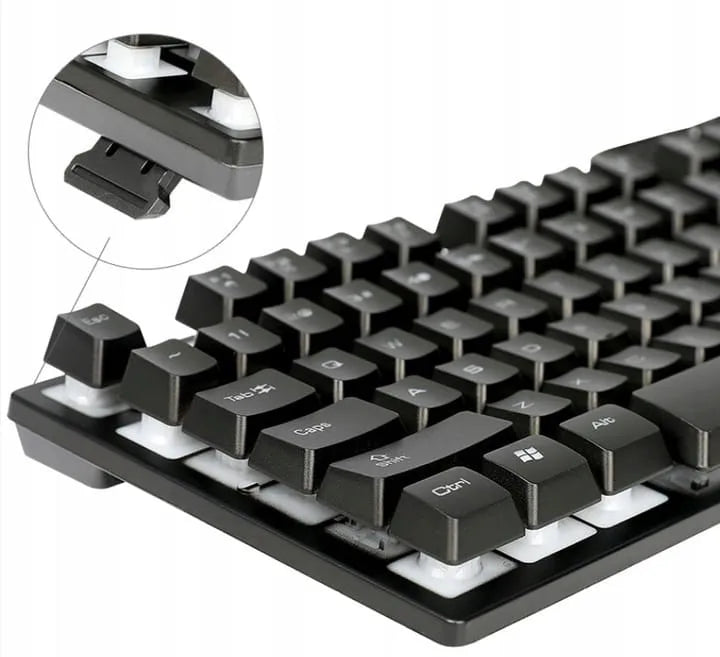 Žaidimų klaviatūros su RGB apšvietimu ir pelės rinkinys
