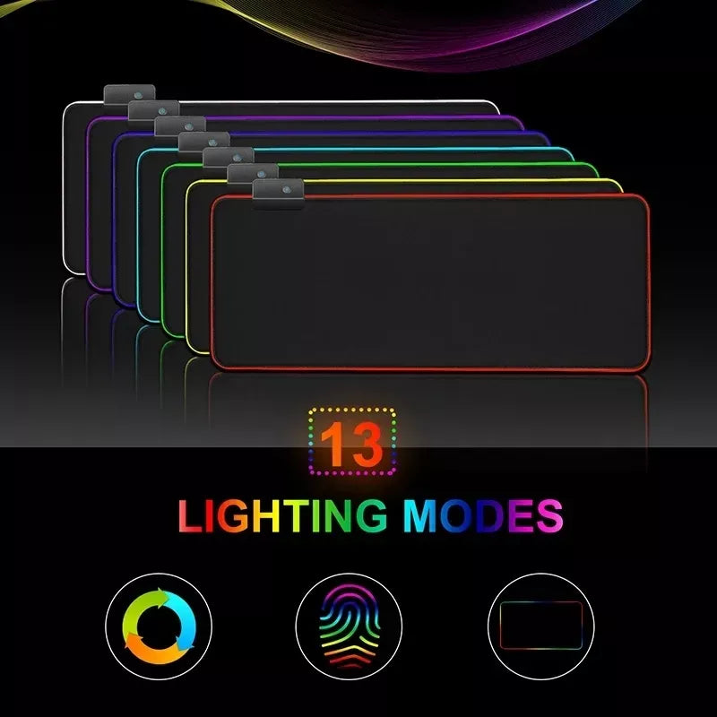 Žaidimų pelės kilimėlis ant stalo su LED RGB apšvietimu