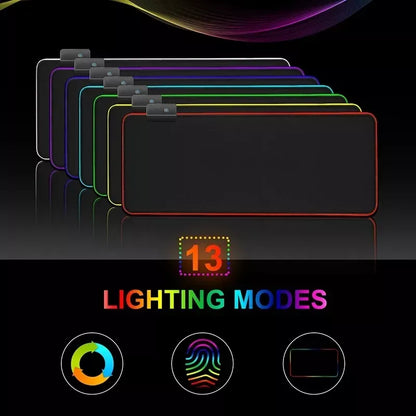 Žaidimų pelės kilimėlis ant stalo su LED RGB apšvietimu