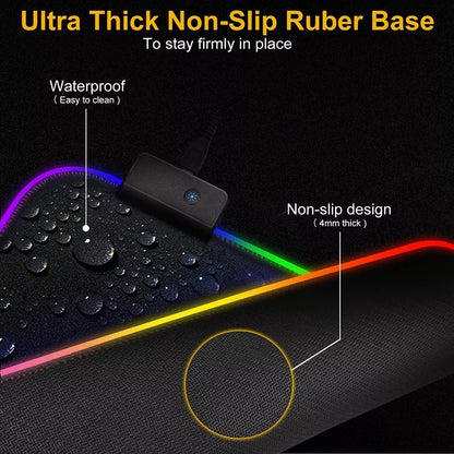 Žaidimų pelės kilimėlis ant stalo su LED RGB apšvietimu