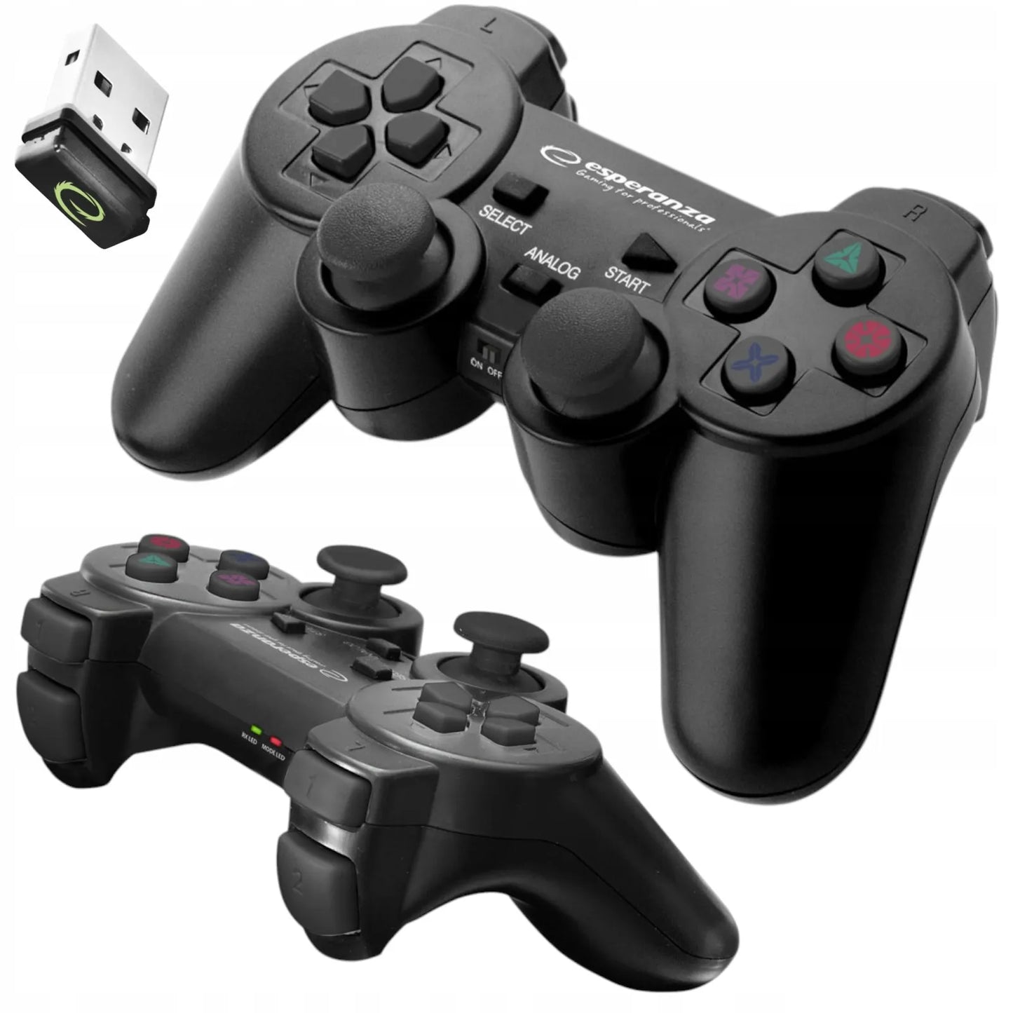 Žaidimų pultelis PC/PS3 su vibracija, USB, 2.4 GHz