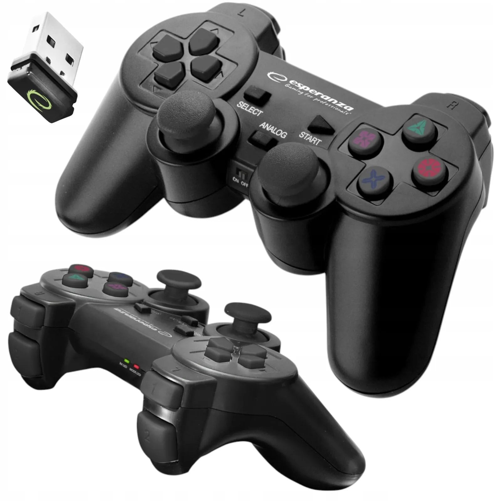 Žaidimų pultelis PC/PS3 su vibracija, USB, 2.4 GHz