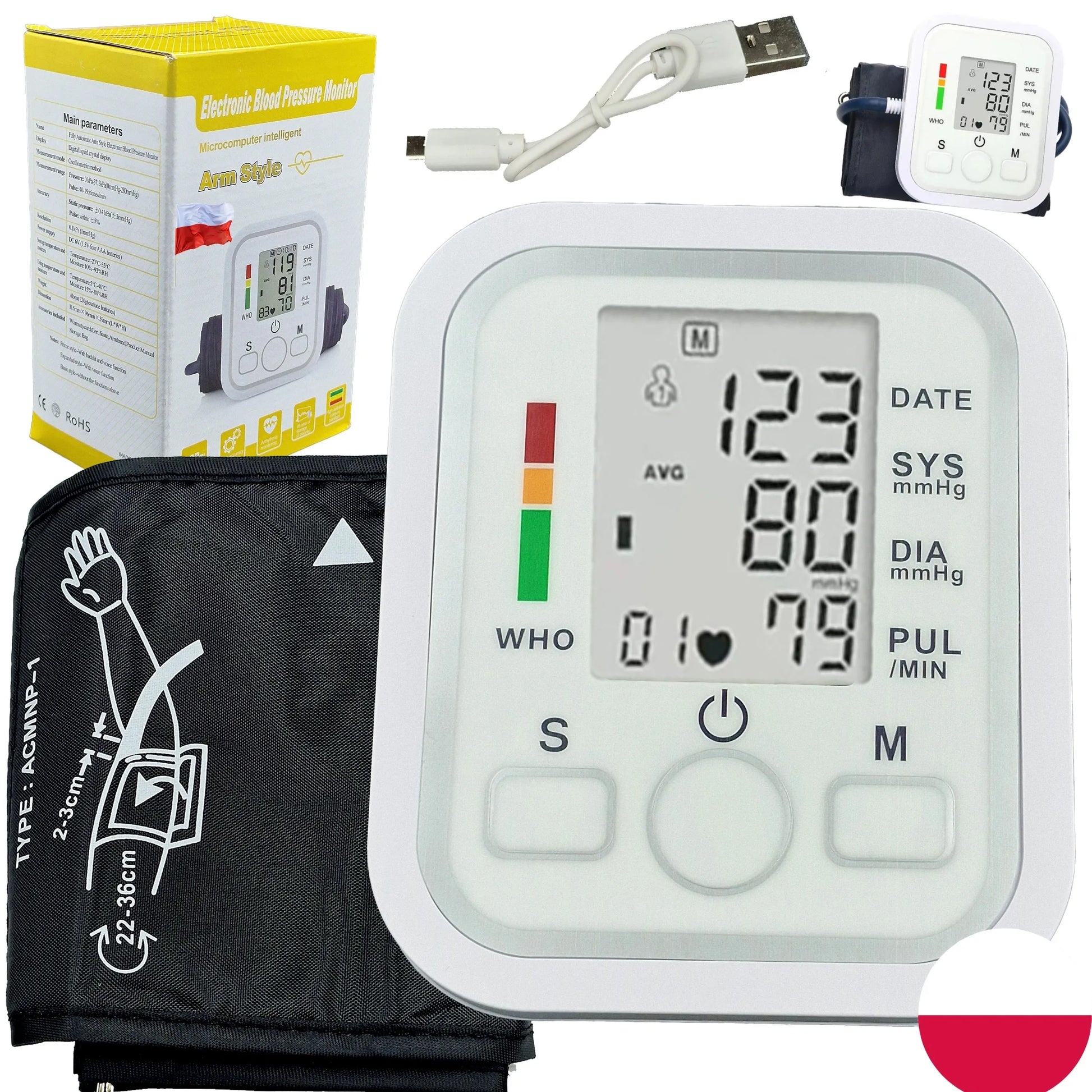 Žastinis kraujospūdžio matuoklis paprastas naudoti lietuviška versija kalba lietuviškai