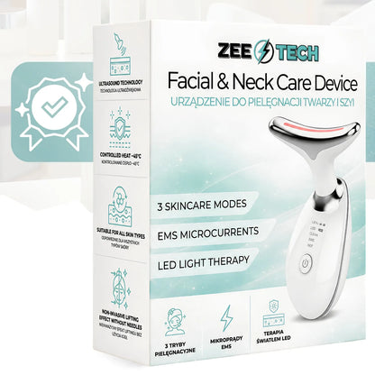 „ZeeTech“ ultragarsinis EMS veido ir kaklo masažuoklis su vibracija