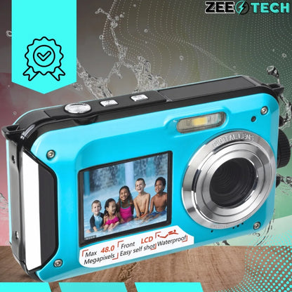 „ZeeTech“ vandeniui atsparus skaitmeninis fotoaparatas vaikams, 48 MP, 16 kartų skaitmeninis priartinimas