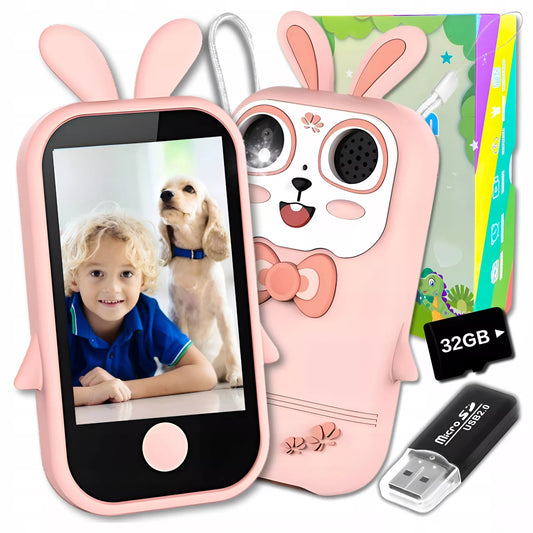 „ZeeTech“ žaislinis telefonas vaikams su skaitmeniniu fotoaparatu ir kamera, 32 GB kortelė
