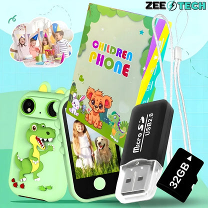 „ZeeTech“ žaislinis telefonas vaikams su skaitmeniniu fotoaparatu ir kamera, 32 GB kortelė