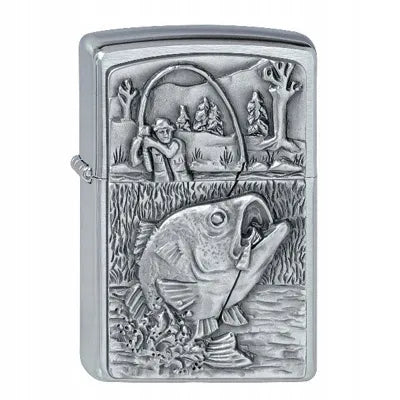 Zippo Fishing Emblem 2000407 vėjui atsparus benzininis žiebtuvėlis