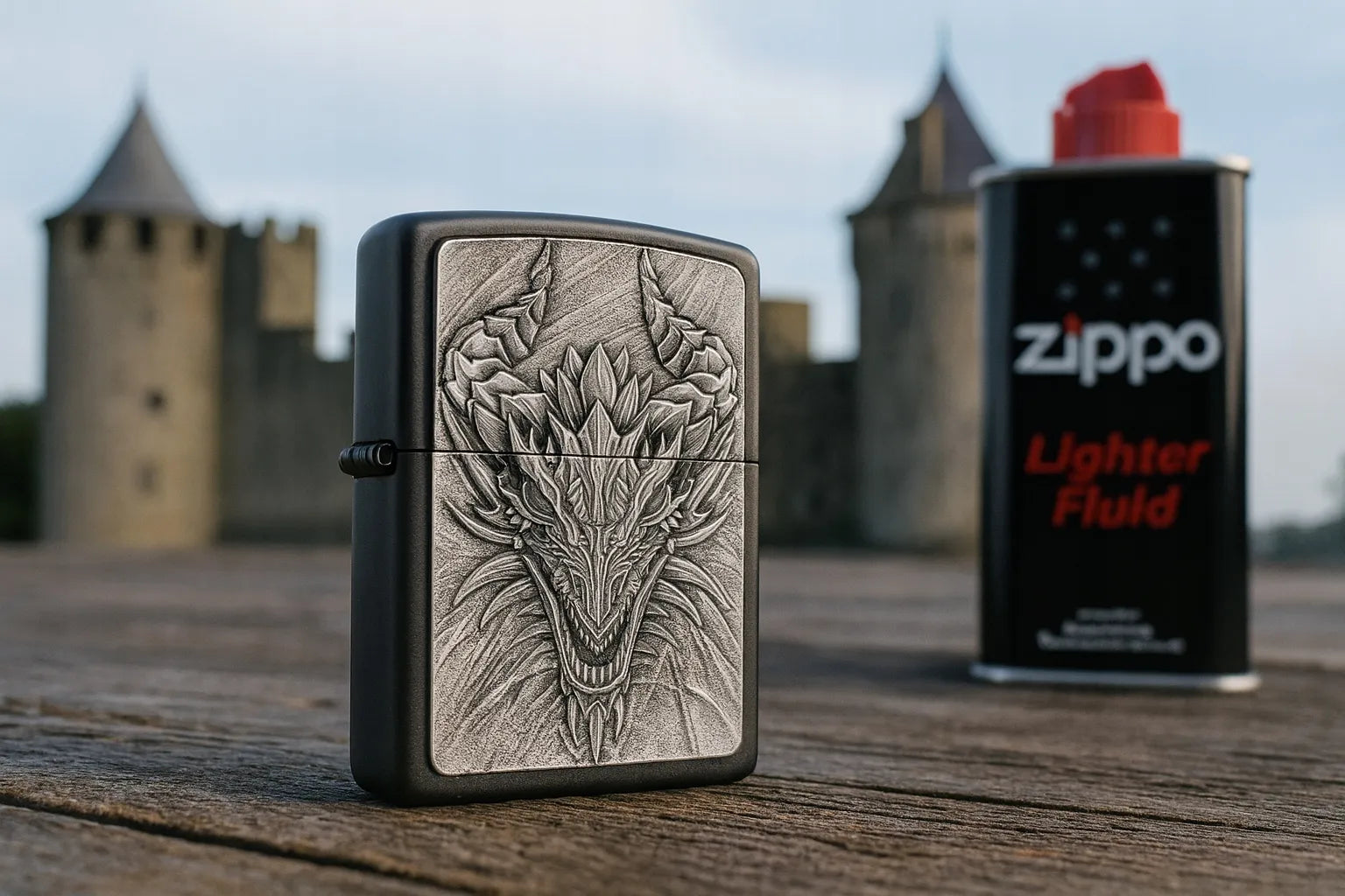 Zippo Fishing Emblem 2000407 vėjui atsparus benzininis žiebtuvėlis