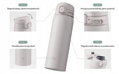 „Zojirushi“ termo puodelis SU-BA48-BM, 480 ml, juodas, lengvas, tinkamas plauti indaplovėje