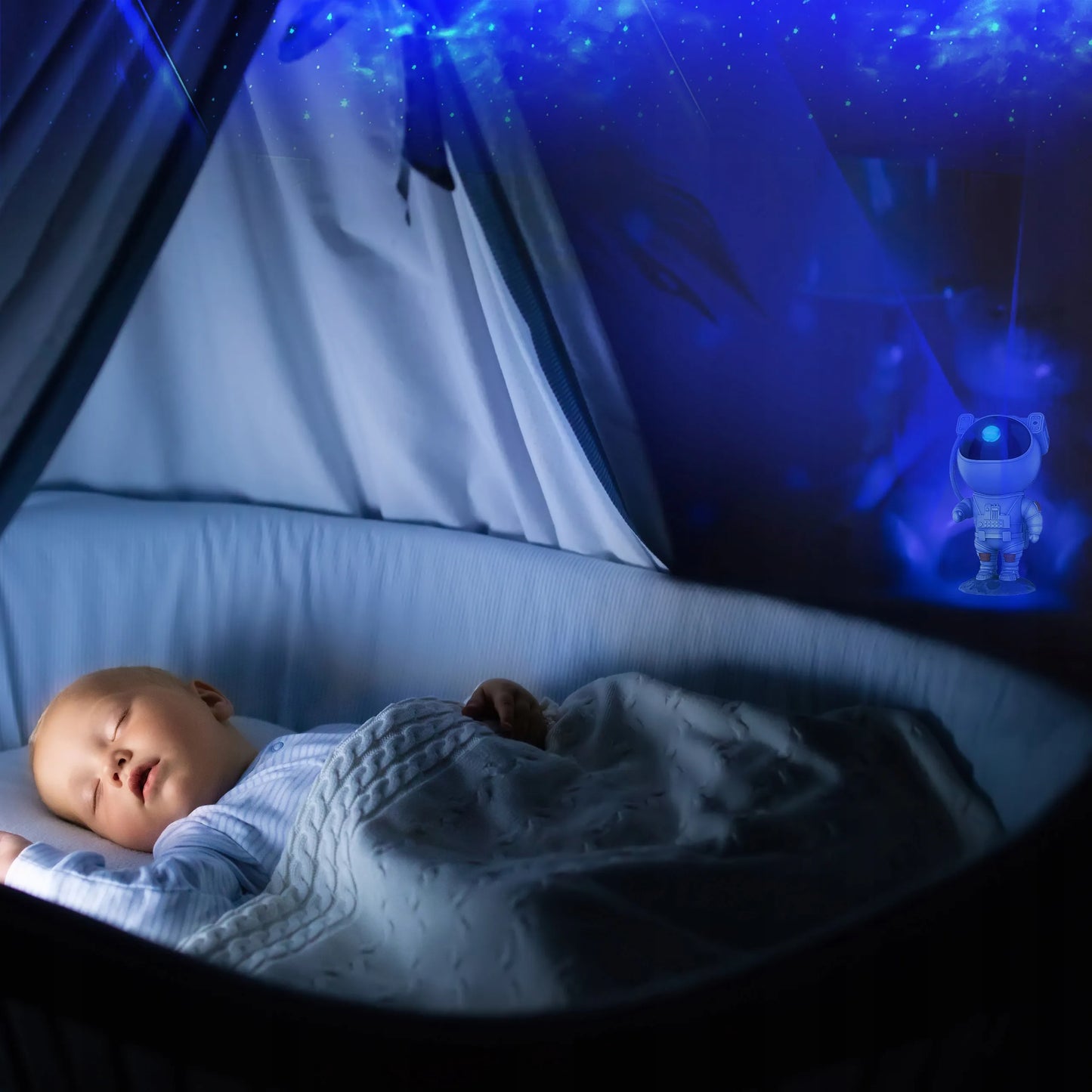 ŽVAIGŽDŽIŲ PROJEKTORIUS ASTRONAUTAS – NAKTINĖ LEMPA VAIKAMS, KOSMOSO PROJEKTORIUS SU PULTELIU