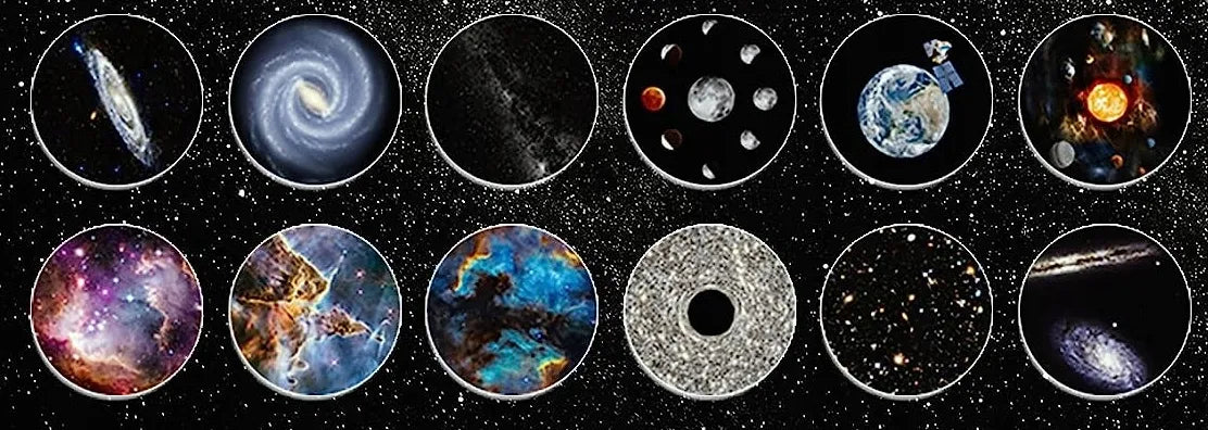 Žvaigždžių projektorius – naktinė lemputė su 13 keičiamų planetų diskų, USB